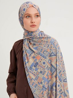 Desenli Sandy Oranj Şal