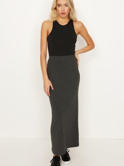 Antrasit Örme Uzun Etek