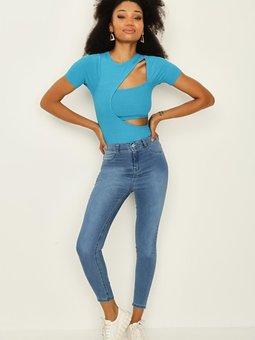 Blue Yüksek Bel Skinny Pantolon