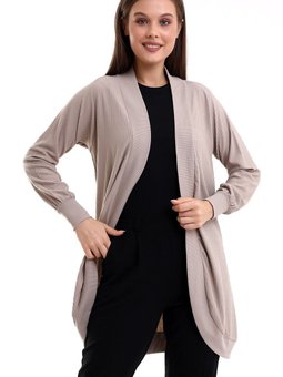 Vizon Penye Italyan Reglan Oval Etek Kol Esnek Uzun & Hırka