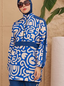 İndigo Modern Tasarım Kanguru Model Tam Kapalı Mayo