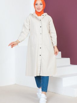 Kolları Çakımlı Kot Kap Tsd230643 Bej