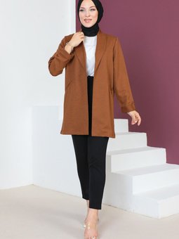 Kruvaze Yaka Ceket Tsd230640 Kahverengi