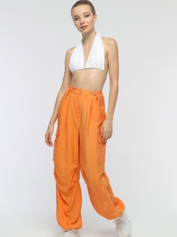 Turuncu Kargo Cepli Lastikli Spor Pantolon