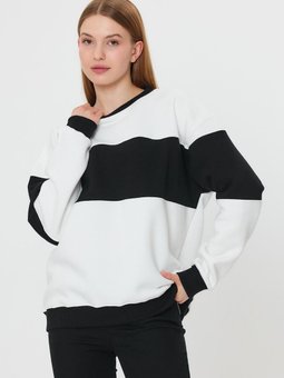 Beyaz Unisex Oversıze Sweatshirt