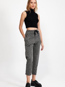 Gri Duble Paça Comfort Fit Pantolon