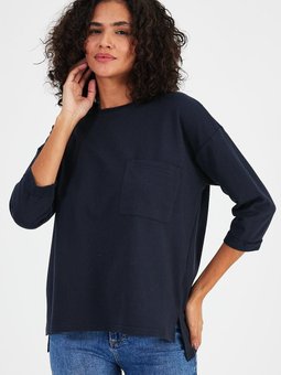 Lacivert Cep Detaylı Sweatshirt