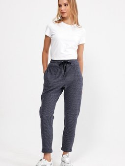 Lacivert Duble Paça Comfort Fit Pantolon