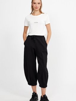 Siyah Cepli Içi Şardonlu Oversıze Eşofman Altı