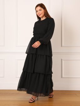 Büyük Beden Siyah Abiye Elbise