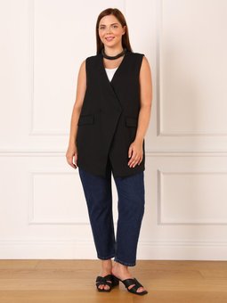 Siyah Büyük Beden Cep Detaylı Yelek
