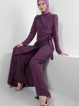 Bağlama Detaylı Krep Tulum 42885