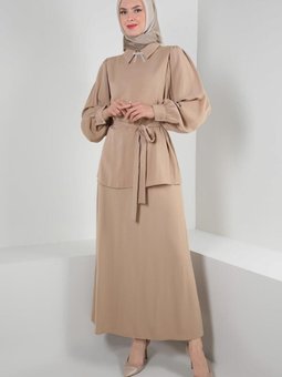 Fiyonk Detaylı Balon Kol Etekli Takım 43911