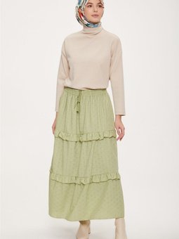Katlı Brode Etek 23y1228 Mint