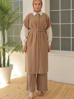 2024 Ilkbahar Yaz Yeni Sezon Yelekli Pantolonlu İkili Takım 24yt636