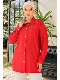 Kolye Hediyeli Kırmızı Gömlek