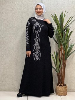 Likralı Taşlı Abiye Elbise