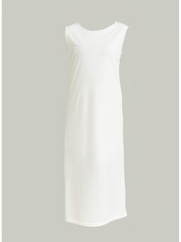 Kolsuz Uzun Elbise Astarı Içlik Beyaz