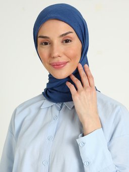 Bambu Kraş Kot Mavi Eşarp