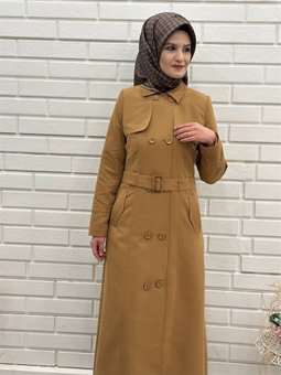 Uzun Pardesü, Mevsimlik Astarlı Trençkot, Kruvaze Yaka Trençkot 4652
