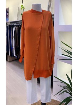 6122 Asimetrik Gömlek Oranj