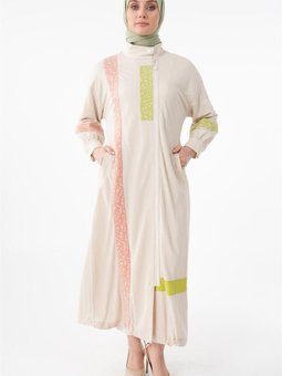 Şerit Garnili Krem Giy Çık