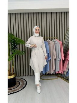 Simli Çizgili Gömlek