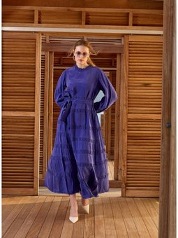 Kat Detaylı Misswenche Elbise Mor 35830