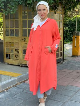 Coral Kolu Apoletli Jakarlı Kap