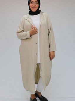 Taş Büyük Beden Çıtçıt Detaylı Fermuarlı Kap