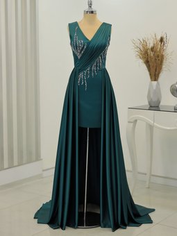 Dafne Zümrüt Yeşili Abiye Elbise