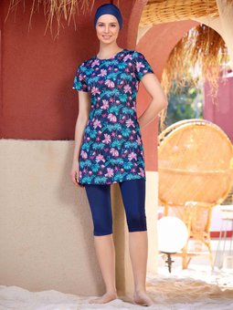 Koyu Lacivert Havuz Mayosu