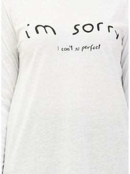 Yazı Desenli Spor Tunik 6000 03 Beyaz