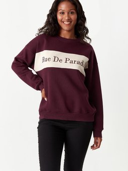 Bordo Baskılı Sweatshirt