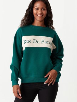 Yeşil Baskılı Sweatshirt