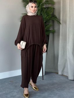 Şalvar Airobin Takım Kahverengi