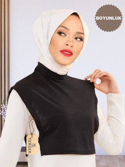 Boyunluk, Balıkçı Boğazlı Siyah Penye Iç Göstermez Kıyafet Forma Açık Yaka Namaz Spor