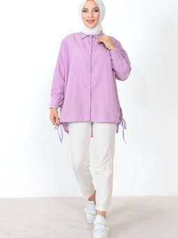 Yanı Büzgülü Tunik Tsd230902 Lila
