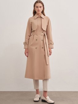 7165111 Çift Rüzgarlıklı Kruvaze Trençkot