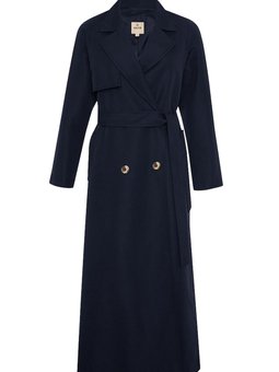 Kruvaze Kapama Uzun Trençkot