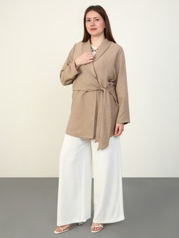 Latte Büyük Beden Bağlama Detaylı Aerobin Kap