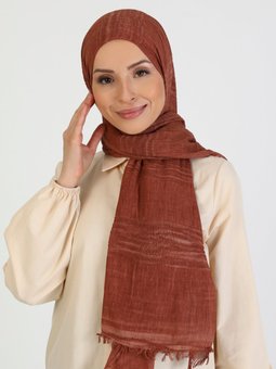 Organik Pamuk Kahverengi Şal