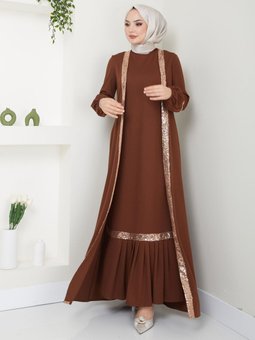 Elbiseli İkili Takım 2600 Kahverengi