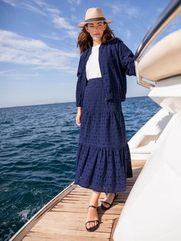 Brode Detaylı Bomber Ceket Lacivert