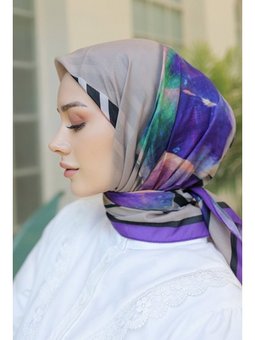 Levil Desenli Soft Lila Eşarp