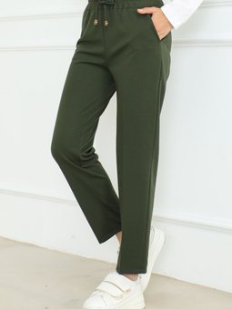 Zülal Beli Lastikli Cepli Pantolon 651 Haki