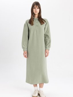 Regular Fit Yaka Selanik Kumaş Gömlek Elbise B7260ax24sp