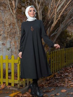 Kolye Detaylı Tunik 2727 Siyah