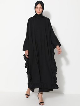 Fırfırlı Ferace Siyah