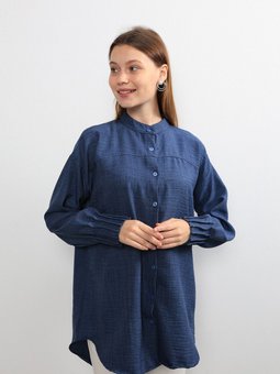 Kol Nevrülü Tunik Lacivert